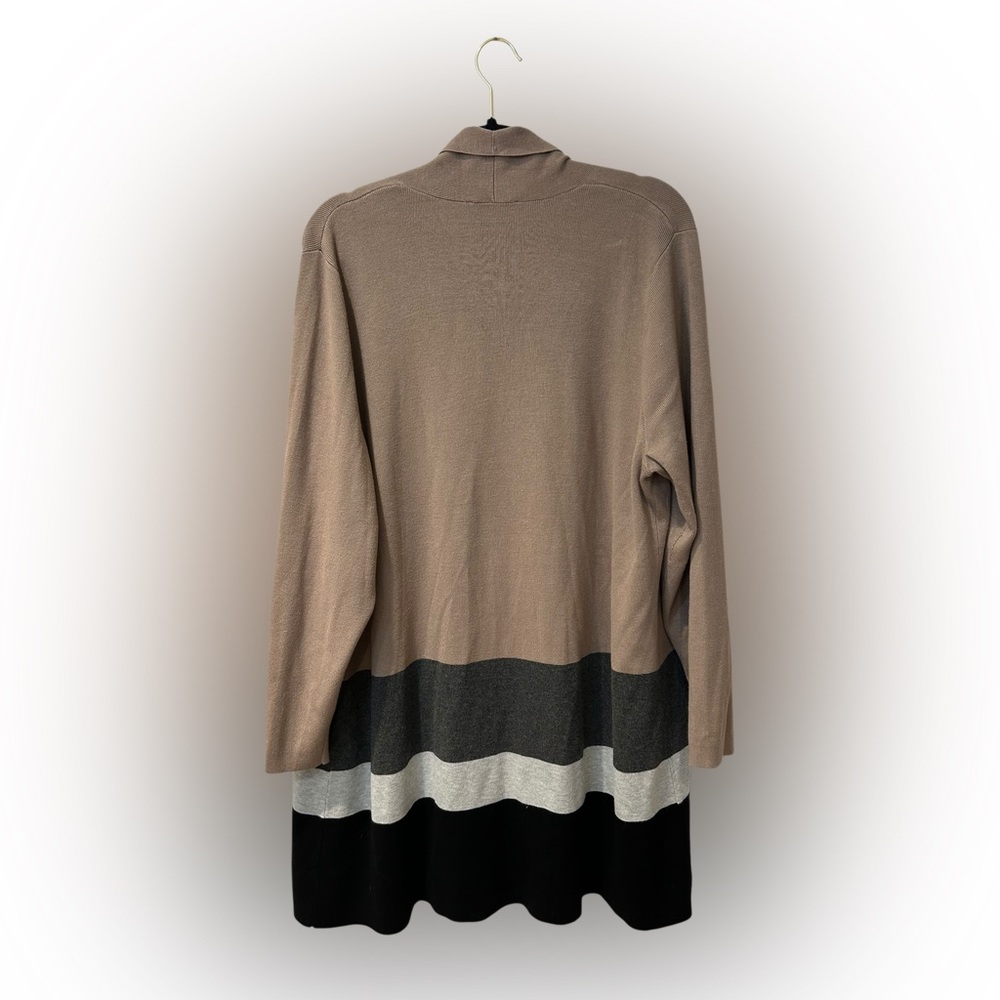 Women's Color Block Open Front Cardigan - Picture 2 of 8
